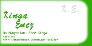 kinga encz business card